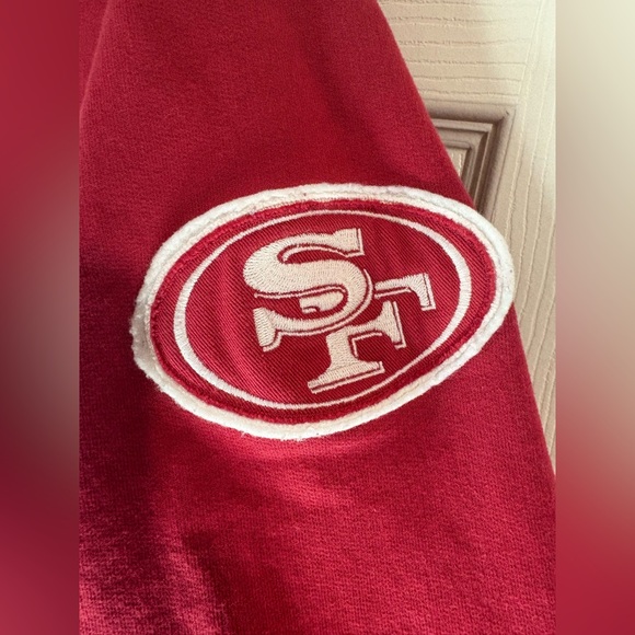 47 Brand Mens L 49ers Football Pullover Sweatshirt Patch Crew Neck Adult Winter - Picture 7 of 15